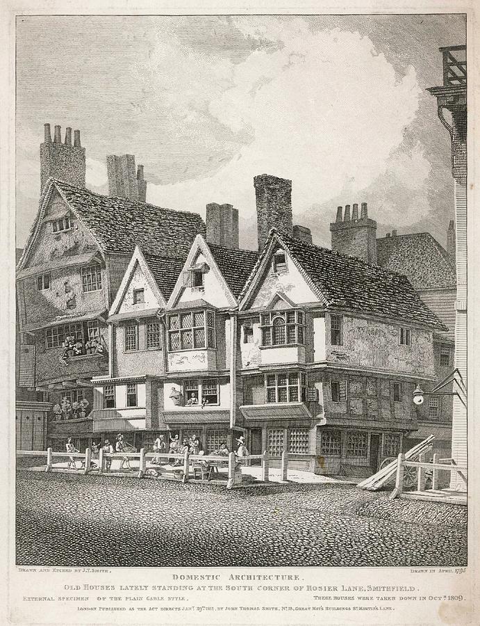 Old Houses Lately Standing Drawing by Mary Evans Picture Library