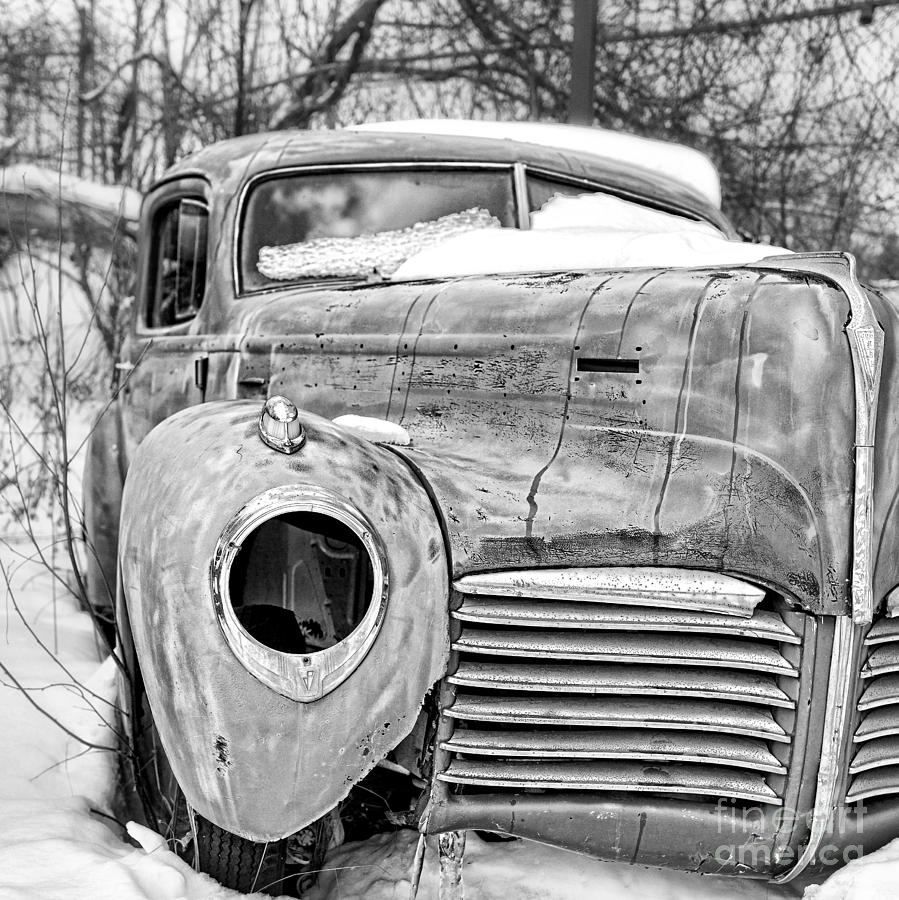Old Hudson in the Snow Black and White Photograph by Edward Fielding
