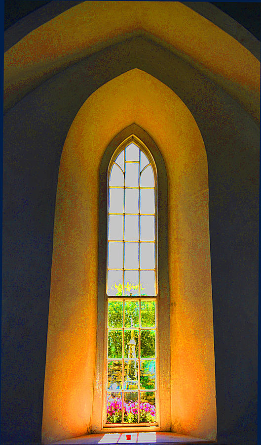 Old Irish Church Window Digital Art by Richard Ortolano