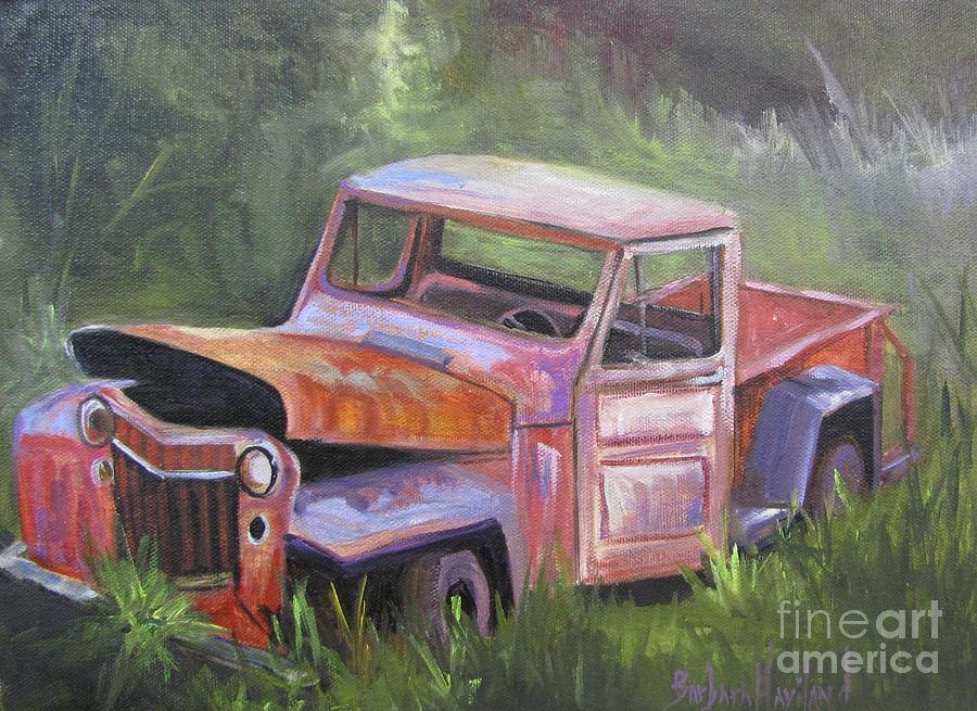 Landscape Painting - Old Jeepster  by Barbara Haviland