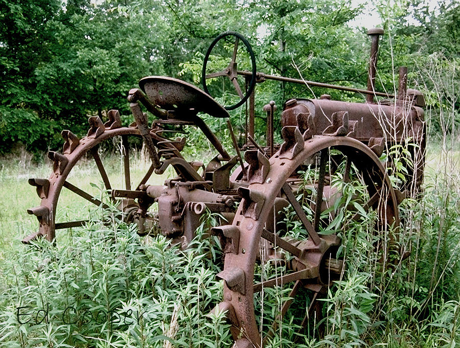 Farm Photograph - Old John Deere Tractor by Ed Cooper