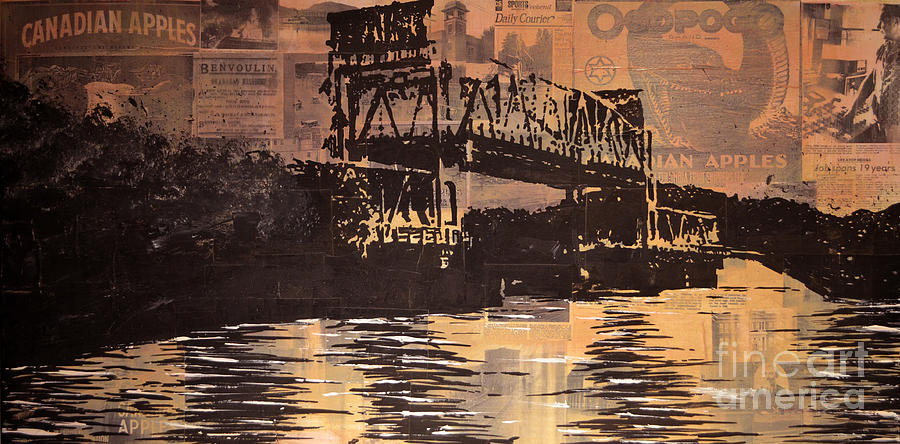 Old Kelowna Okanagan Bridge Mixed Media by Ryan May - Pixels