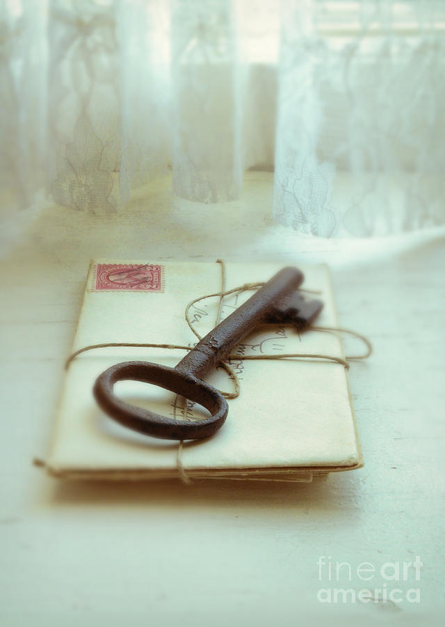 Old Key on Letters Photograph by Jill Battaglia