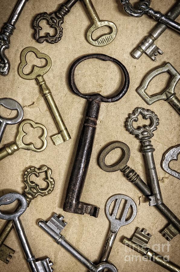 Vintage Photograph - Old Keys by Carlos Caetano