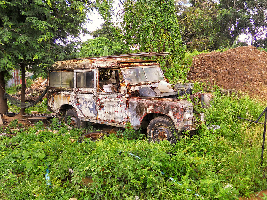 Old Land Rover in Thailand Photograph by Georgia Clare