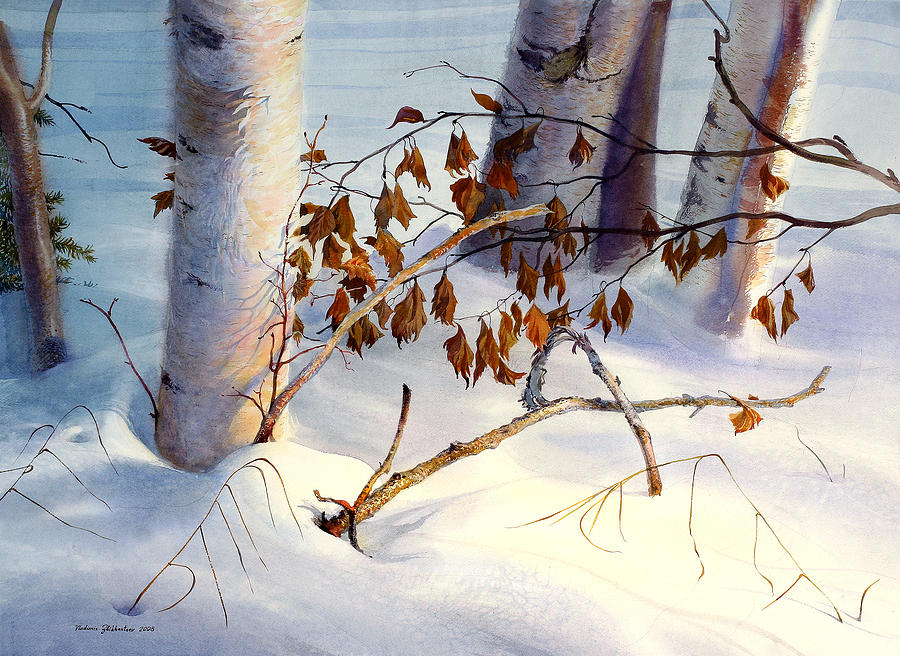 Old Leaves Painting by Vladimir Zhikhartsev