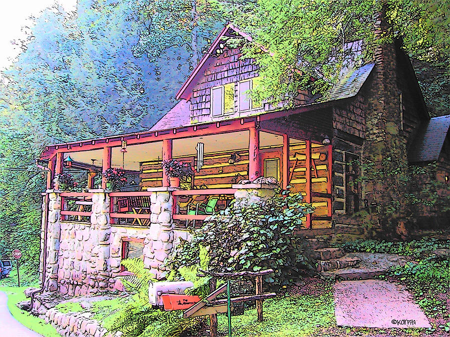 Mountain Photograph - Old Log Cabin Home by Rebecca Korpita