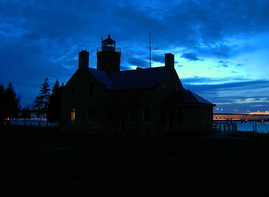 Old Mackinac Point Light at Dusk Photograph by Keith Stokes