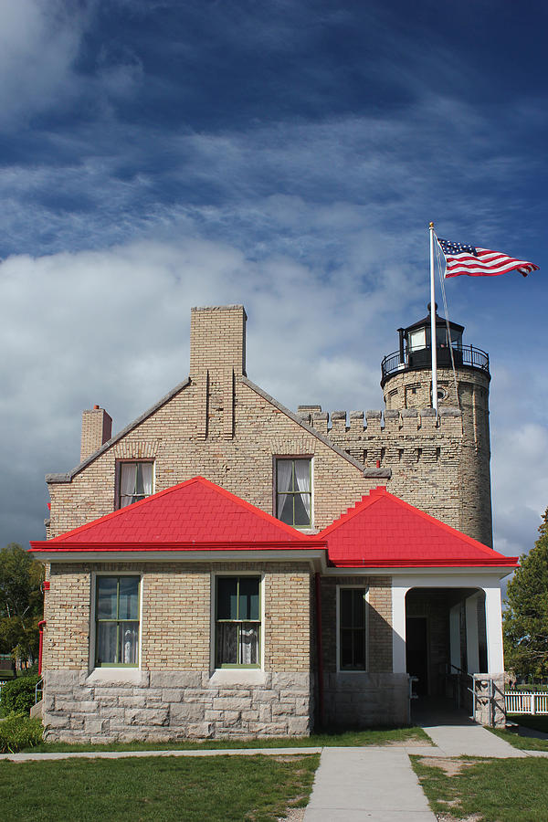 Old Mackinac Point Lighthouse Front 2 Photograph by Mary Bedy