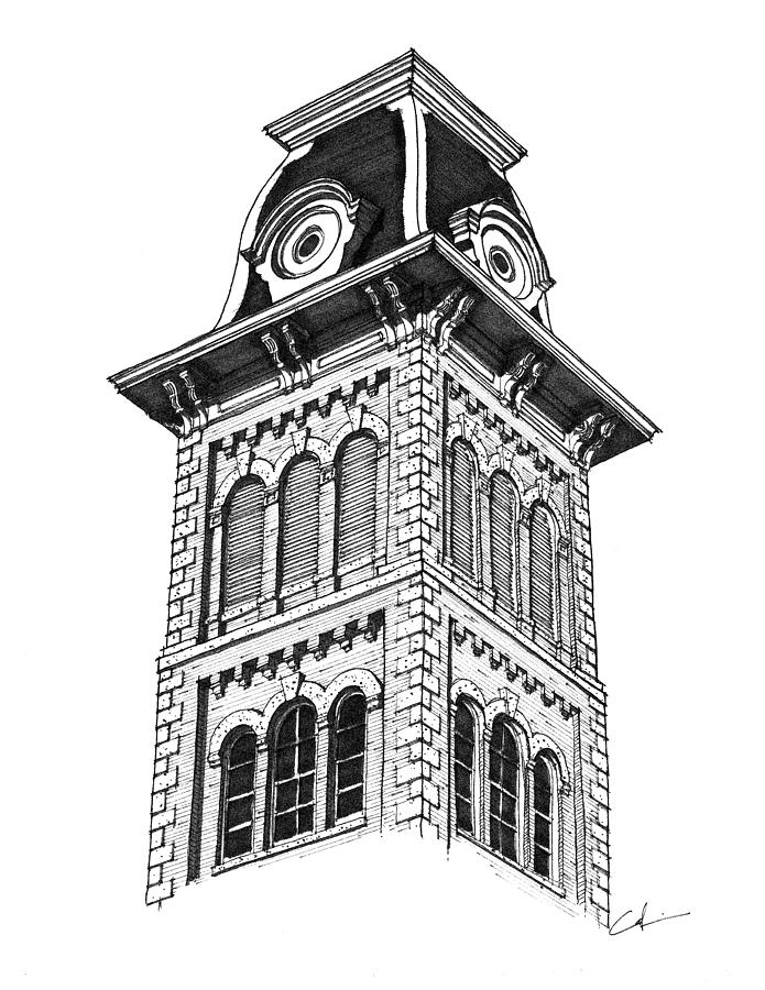 Old Main Ark Drawing by Calvin Durham