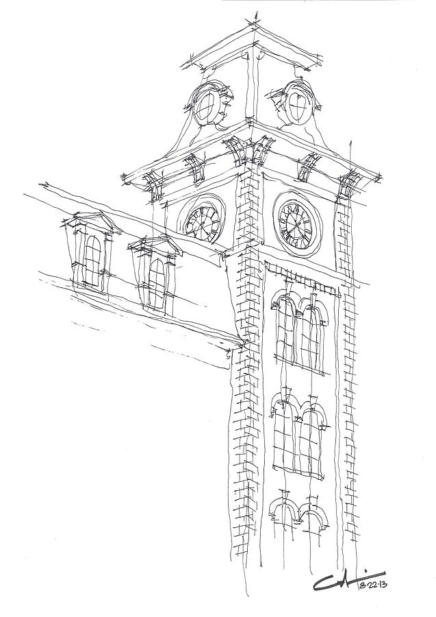 Old Main Study Drawing by Calvin Durham