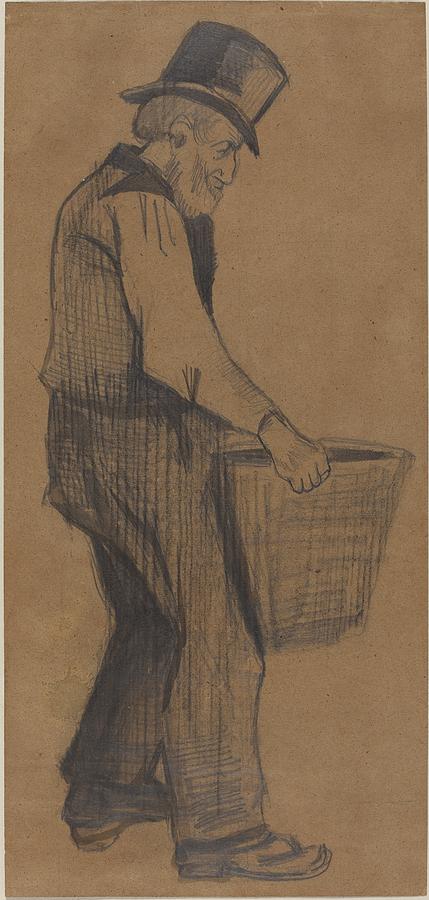 Vincent Van Gogh Drawing - Old Man Carrying a BucketOld Man Carrying a Bucket by Vincent van Gogh