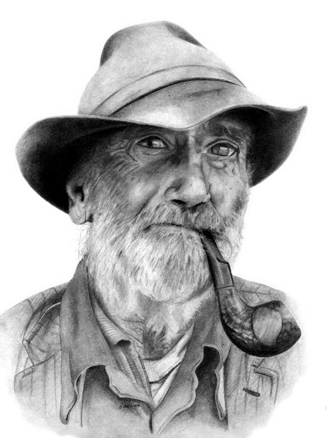 Old Man Drawing - Old Man Cecil by Gordon Van Dusen