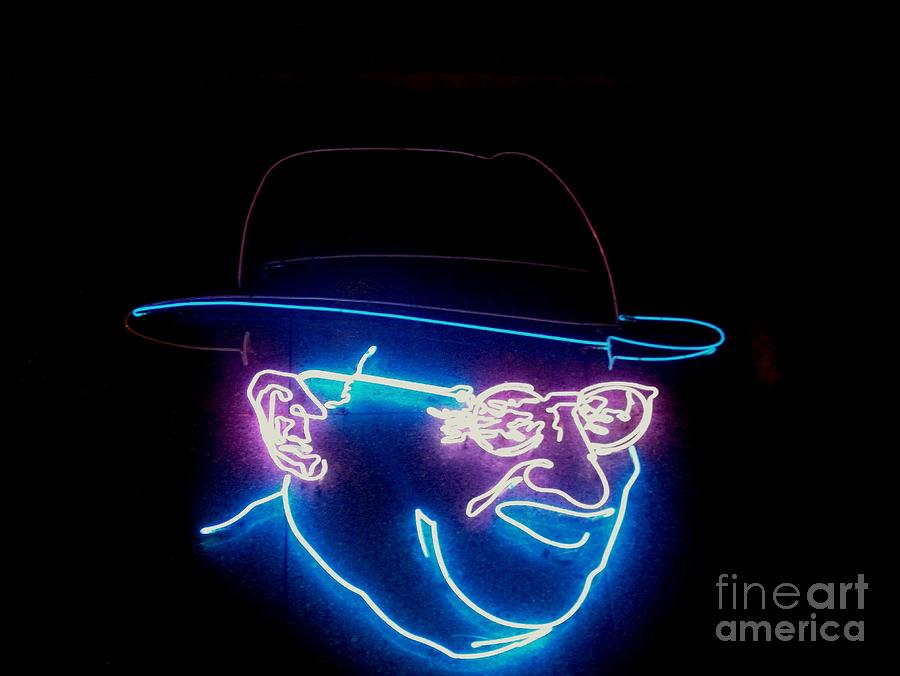 Old Man in Neon 2 Photograph by Kelly Awad