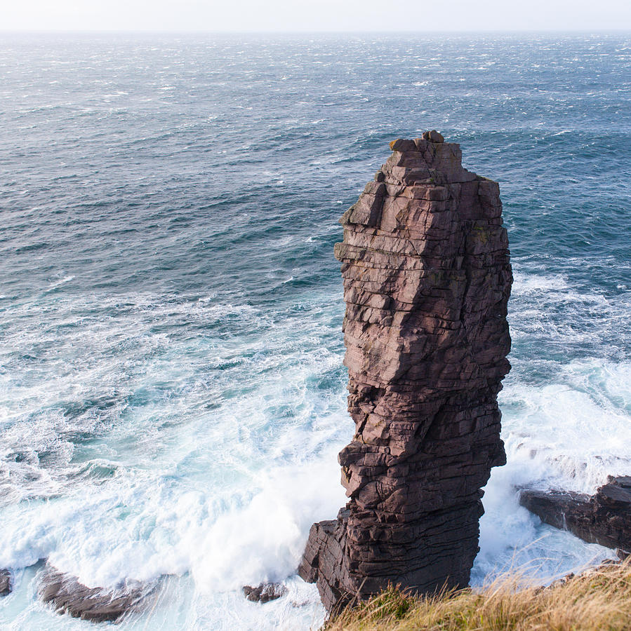 Old Man of Stoer in a gale Photograph by Gary Eason