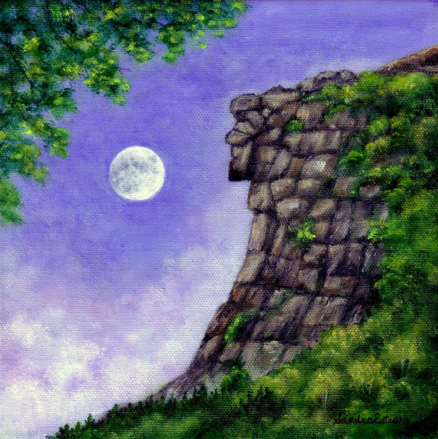 Old Man of the Mountain Painting by Sandra Estes