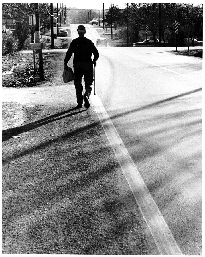 Old Man Photograph - Old Man on His Way Home by John Lautermilch