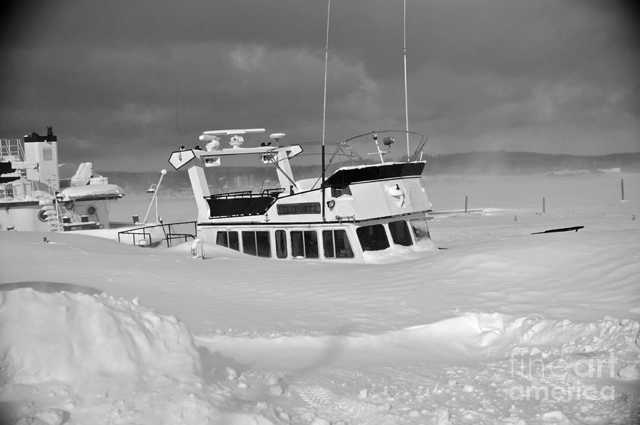 Boat Photograph - Old Man Winter by Elaine Mikkelstrup