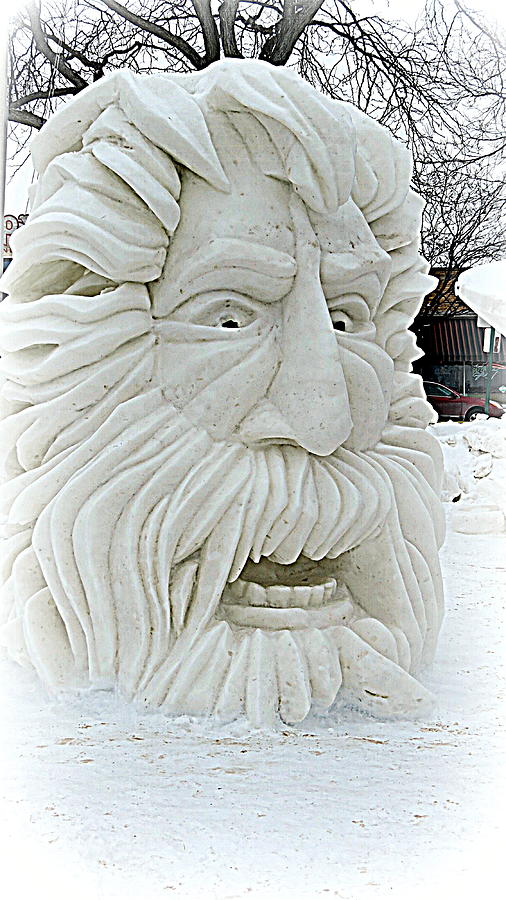 Old Man Winter Snow Sculpture Photograph by Kay Novy