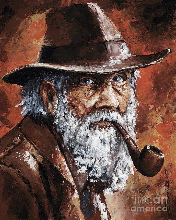 Old Man with Pipe Painting by Emerico Imre Toth