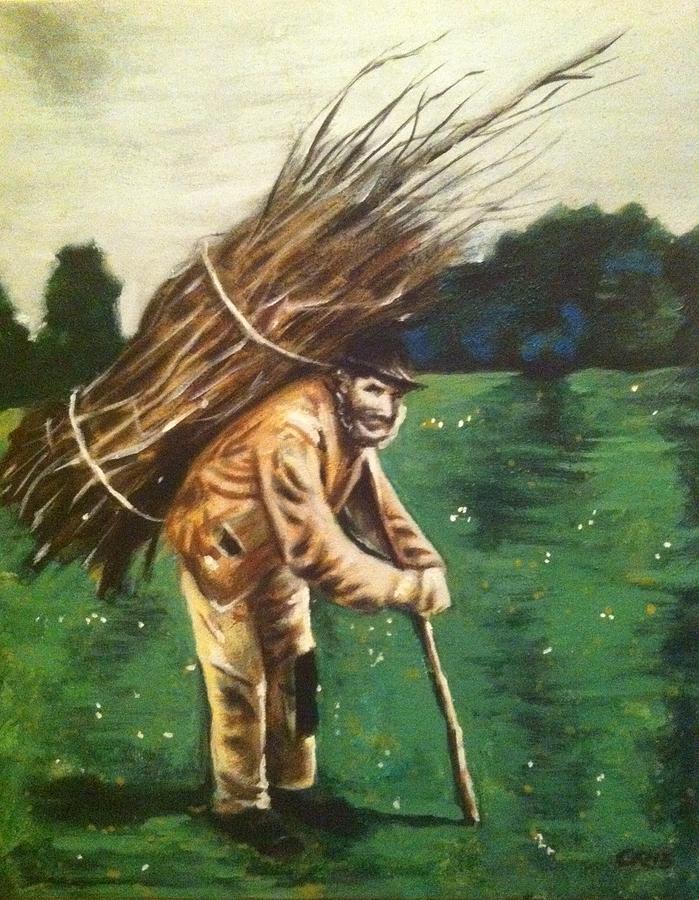 Tree Painting - Old Man with Sticks by Corbin Runnels