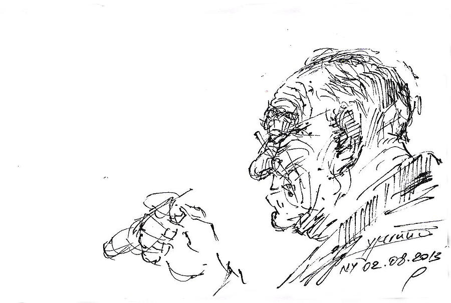 Old Man Drawing - Old Man by Ylli Haruni