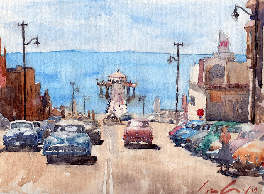Los Angeles Painting - Old Manhattan Beach by Max Good
