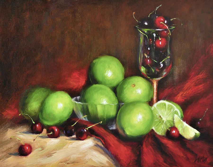 Old Master Cherry Limeade Painting by Katherine Tucker