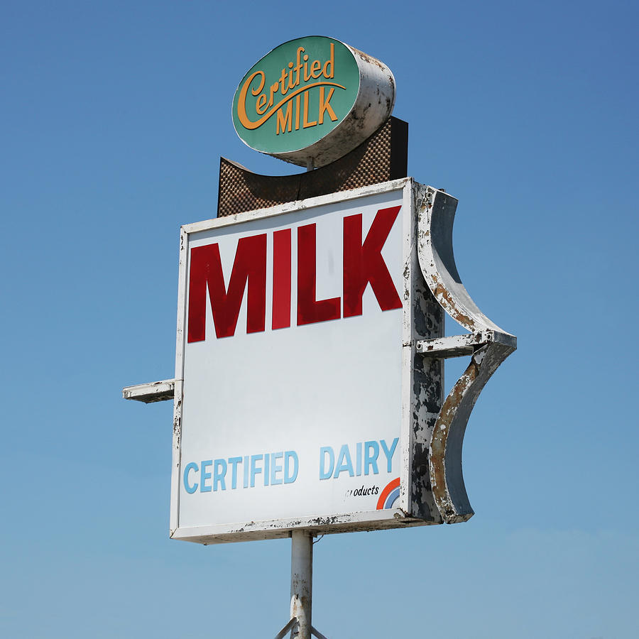 Old Milk Sign Photograph by Art Block Collections