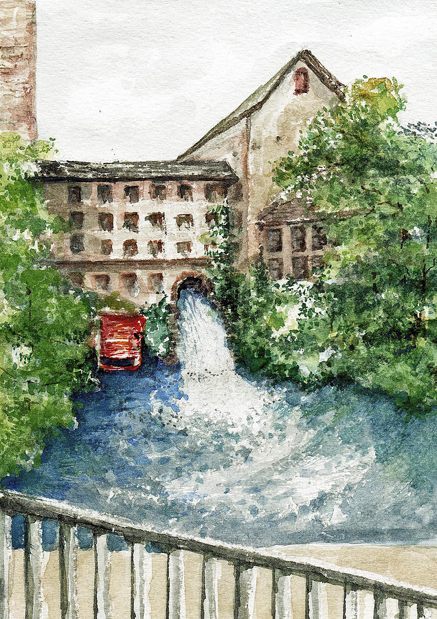 Watercolor Painting - Old Mill Aqueduct by Elle Smith Fagan