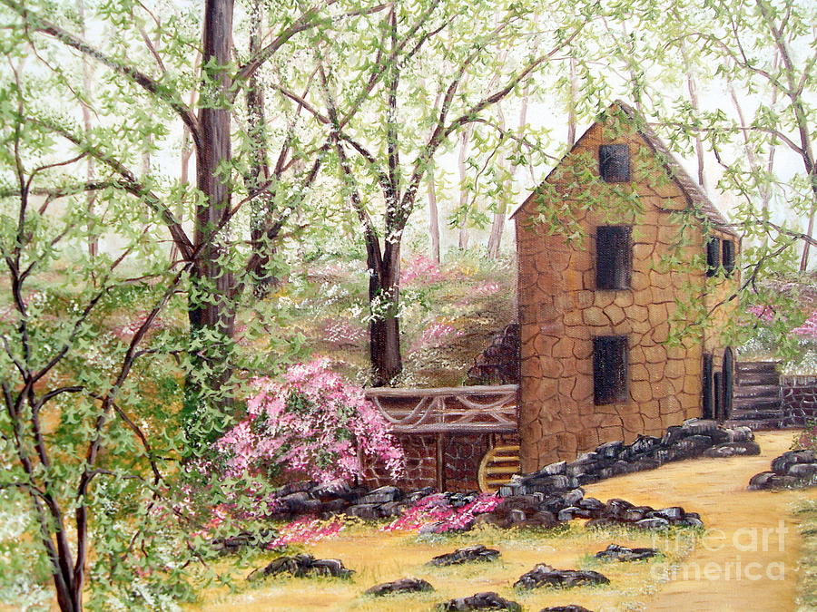 Old Mill Back Trail Painting by Vivian Cook