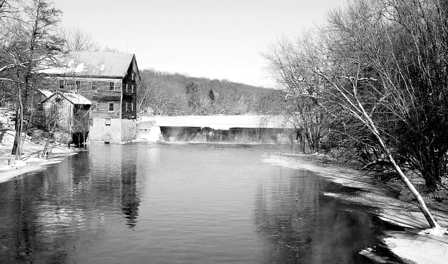OLD MILL in BLACK and WHITE Photograph by Janice Adomeit