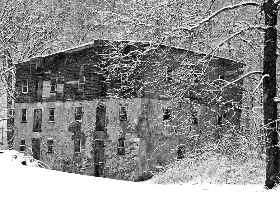 Old Mill in Winter Photograph by Dark Whimsy