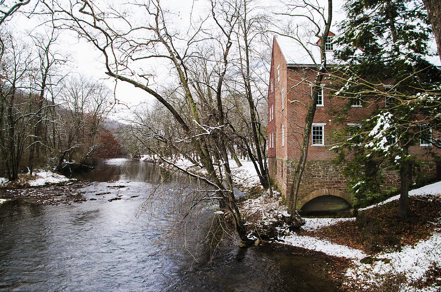 Winter Photograph - Old Mill on Yellow Breeches Creek in Mechanicsville Pa by Bill Cannon