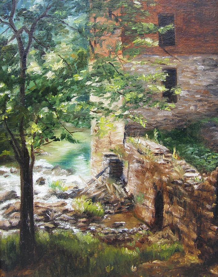 Vintage Painting - Old Mill Stream I by Lori Brackett
