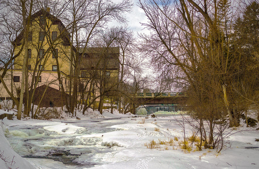 Old Mill Winter Photograph by James  Meyer