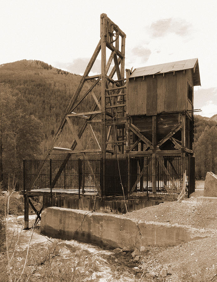 Old Mine Sepia Photograph by Alan Socolik