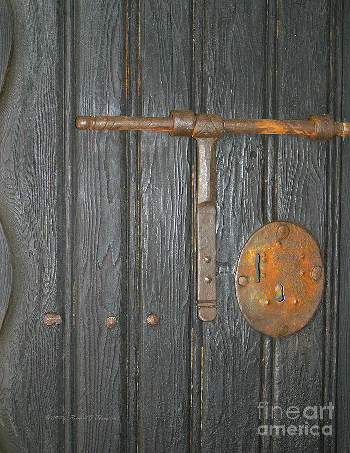 Old Missiion Door Photograph by Richard J Thompson 