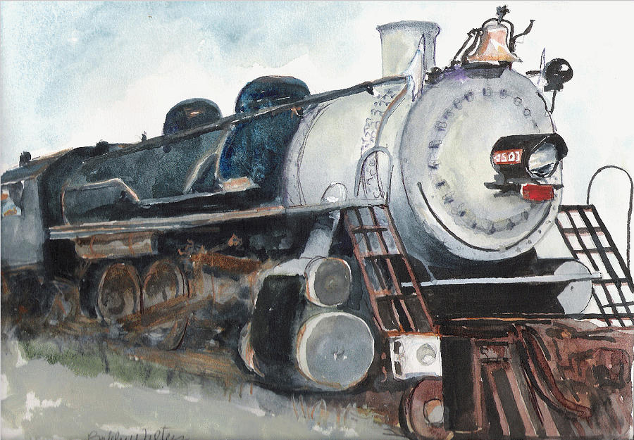 Old Mississippi Central Engine  Painting by Bobby Walters