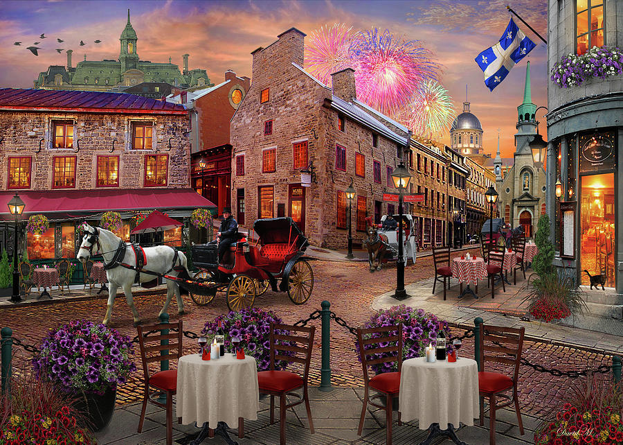 Old Montreal Drawing by MGL Meiklejohn Graphics Licensing