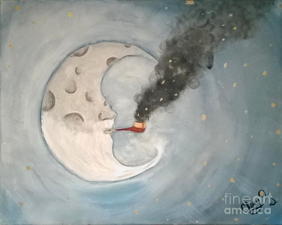 Old Moon Painting by Chevon Saba