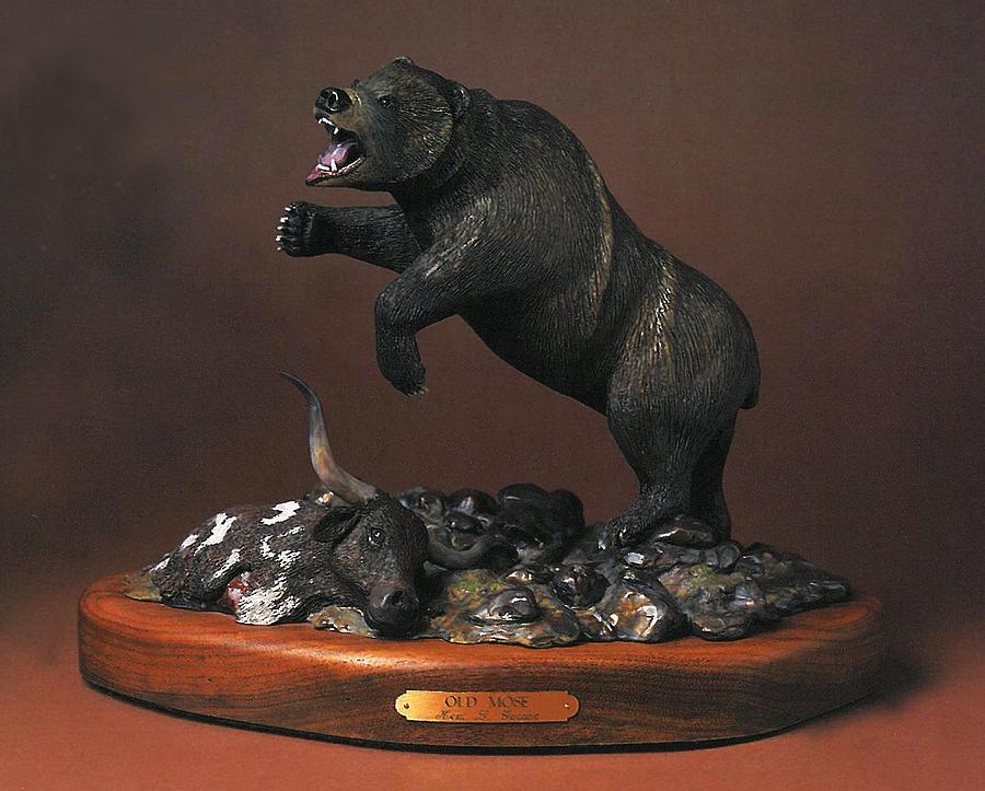 Grizzly Bear Sculpture - Old Mose by Kent L Gordon