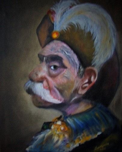 Old Musketeer Painting by Ryszard Ludynia