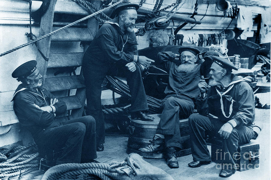 Old Navy Photograph - Old Navy aboard the U S S Mohican in 1888 by Monterey County Historical Society