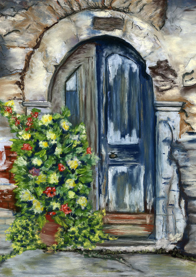 Old Neglected Door And Planter