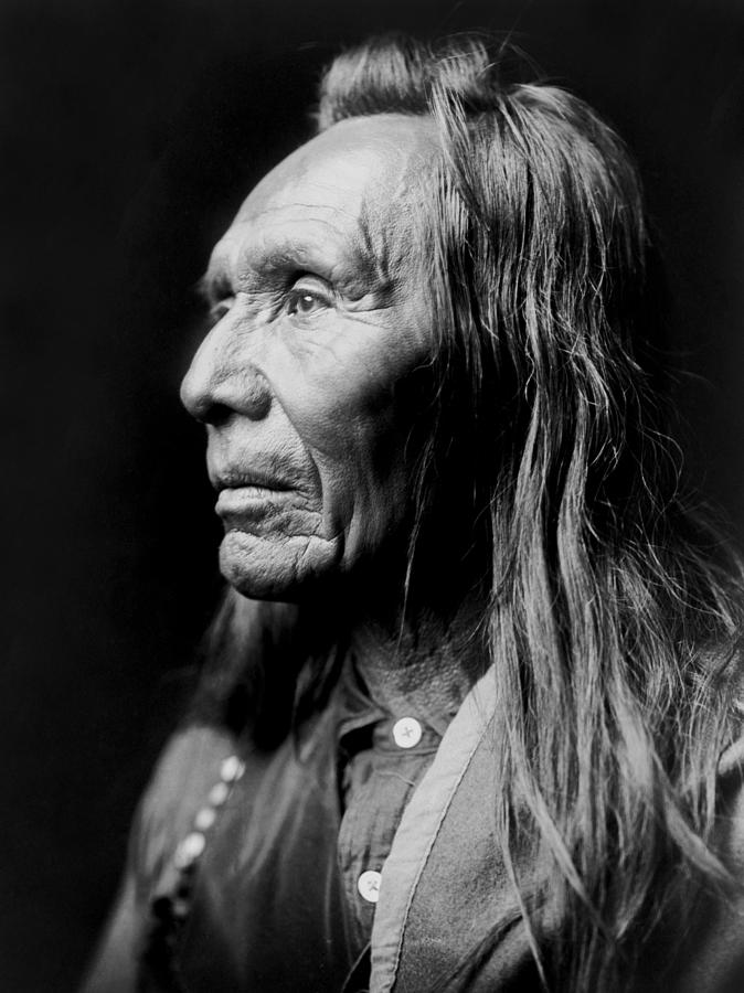 Edward Sheriff Curtis Photograph - Old Nez Perce Man circa 1910 by Aged Pixel
