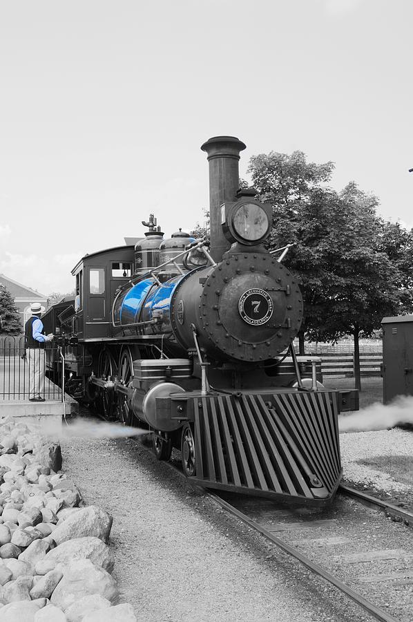 Old No. 7 Black White and Blue Photograph by Daniel Thompson