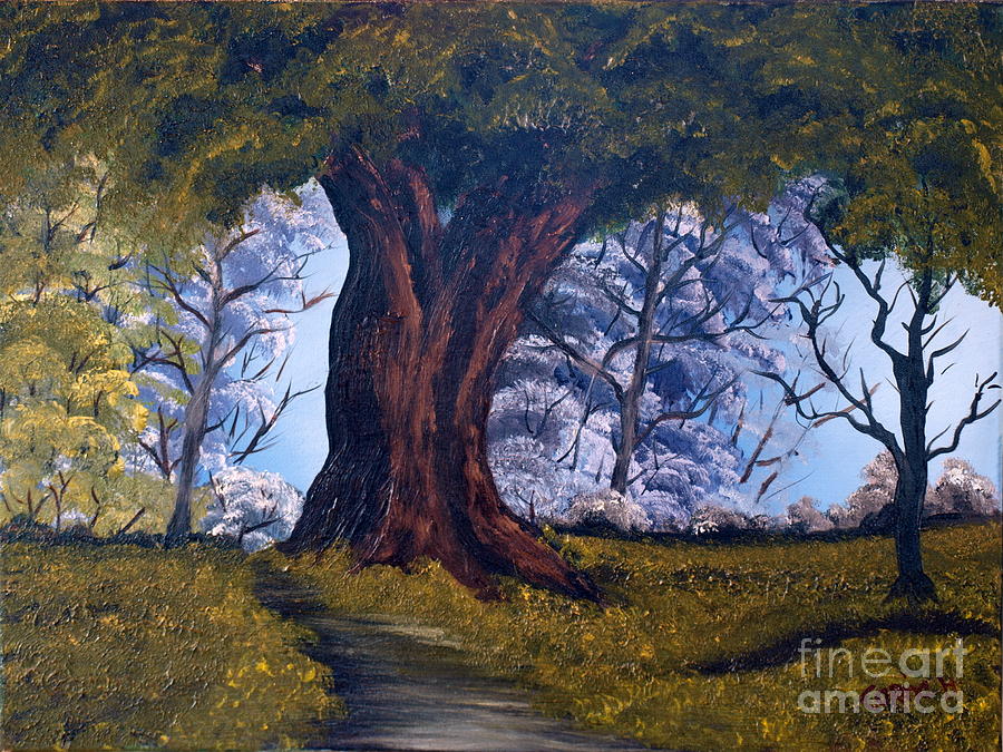 Tree Painting - Old Oak Tree by Corina Hogan