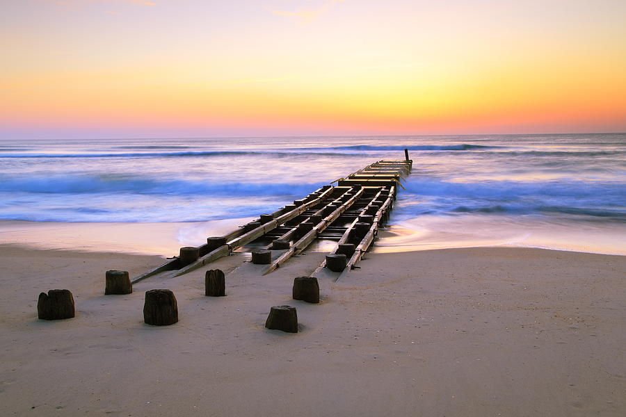 Old Ocean Pier at Dawn Photograph by Roupen Baker