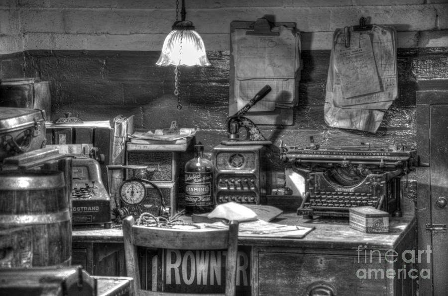 Old office in mono Photograph by Steev Stamford